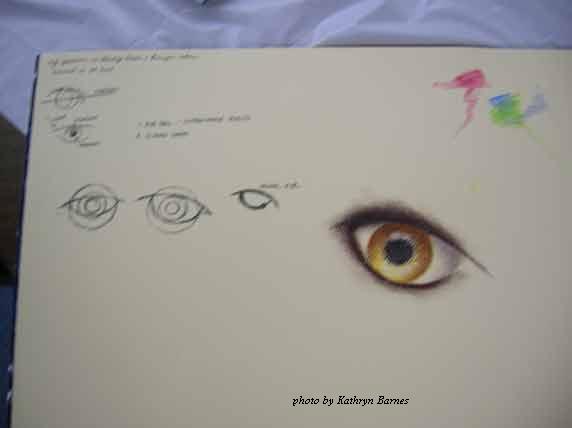 eye with notes by guild artist