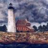 Title: Menegerie Island
Media: Oils on Canvas
Artist: Kathryn Barnes



Kathryn has painted hundreds of
historic lighthouses. She uses 
photographs as well as on  
location sketching to assist
 in creating
realistic paintings which start with
a very simple sketch using
a light color of paint, progre