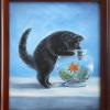 Cat and Goldfish by Peg Voss